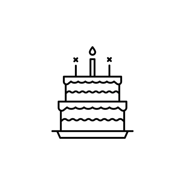 Icono del esquema de la torta de cumpleaños. Elemento del icono de la ilustración de estilo de vida. Diseño gráfico de primera calidad. Signos e icono de colección de símbolos para sitios web, diseño web, aplicación móvil, interfaz de usuario, UX — Vector de stock