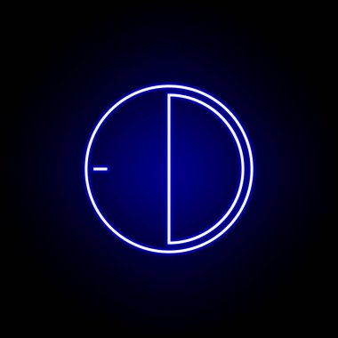Mavi Neon tarzında saat simgesi.. Zaman illüstrasyon simgesi öğeleri. İşaretler, semboller Web, logo, mobil uygulama, ui, UX için kullanılabilir