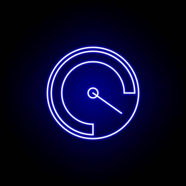 Mavi Neon tarzı hız hızı zaman saat simgesi.. Zaman illüstrasyon simgesi öğeleri. İşaretler, semboller Web, logo, mobil uygulama, ui, UX için kullanılabilir