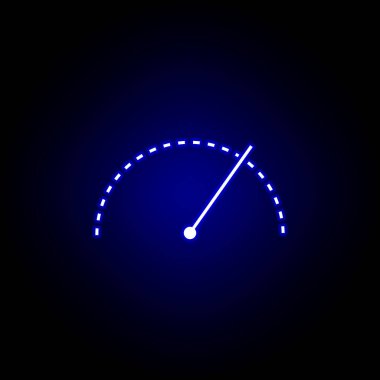 Mavi Neon tarzı hız hızı zaman saat simgesi.. Zaman illüstrasyon simgesi öğeleri. İşaretler, semboller Web, logo, mobil uygulama, ui, UX için kullanılabilir