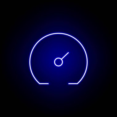 Mavi Neon tarzı hız hızı zaman saat simgesi.. Zaman illüstrasyon simgesi öğeleri. İşaretler, semboller Web, logo, mobil uygulama, ui, UX için kullanılabilir