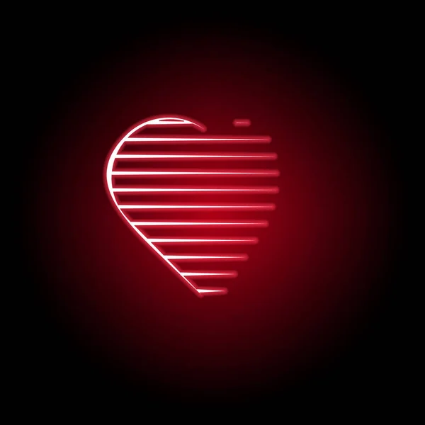 Herz-Symbol im roten Neon-Stil. Set von Herzen Illustration Symbole. Zeichen, Symbole können für Web, Logo, mobile App, ui, ux verwendet werden — Stockvektor