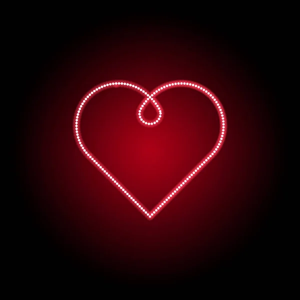 Icono de corazón en estilo neón rojo. Conjunto de iconos de ilustración corazones. Signos, símbolos se pueden utilizar para la web, logotipo, aplicación móvil, interfaz de usuario, UX — Vector de stock