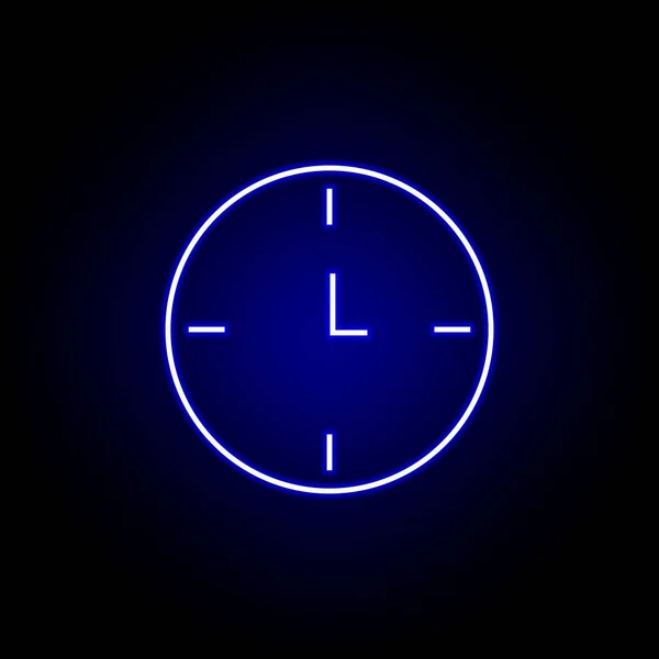 ब्लू नीयन शैली में घड़ी समय लक्ष्य प्रतीक .. समय चित्रण प्रतीक के तत्व. संकेत, प्रतीक वेब, लोगो, मोबाइल ऐप, यूआई, यूएक्स के लिए इस्तेमाल किया जा सकता है — स्टॉक वेक्टर