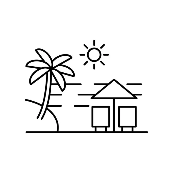 Sol icono de la línea de paisaje verano. Elemento del icono de paisajes — Vector de stock