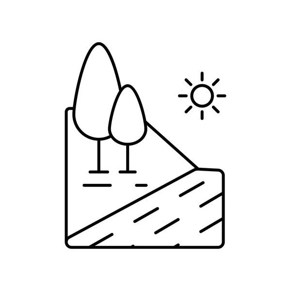 Meadow field sun landscape line icon. Element of landscapes icon — Stock Vector