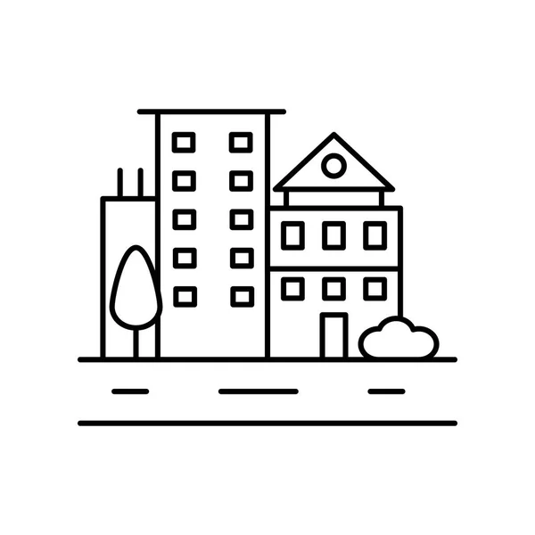 Street Architecture City line-ikonen. Elementet landskaps ikon — Stock vektor