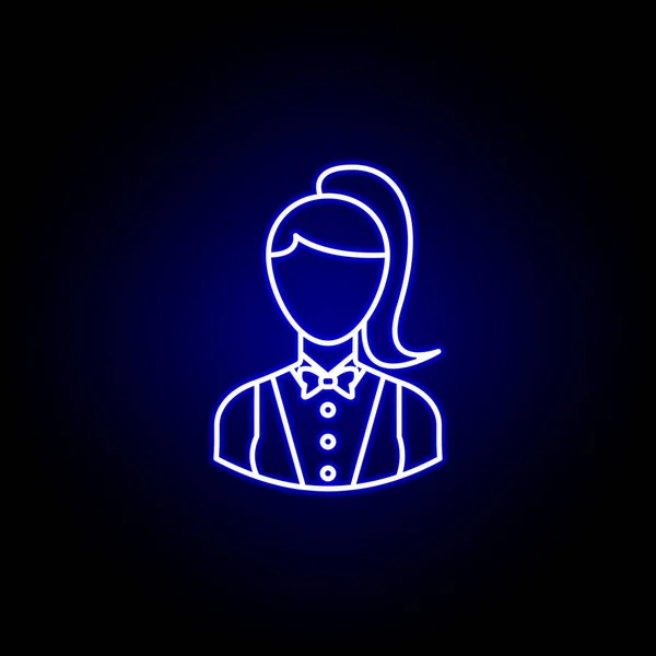 mavi neon tarzı avatar krupiye anahat simgesi. İşaretler ve semboller web logosu mobil uygulama Ui Ux için kullanılabilir