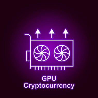 bitcoin gpu neon tarzında anahat simgesi kadar. Cryptocurrency resim simgelerinin öğesi. İşaretler ve semboller web, logo, mobil uygulama, Ui, Ux için kullanılabilir