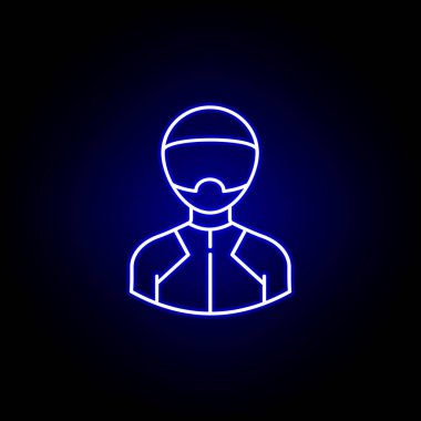 mavi neon tarzında bobsleigh çizgi simgesi. İşaretler ve semboller web logosu mobil uygulama Ui Ux için kullanılabilir