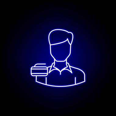 mavi neon tarzı avatar kıvırma çizgi simgesi. İşaretler ve semboller web logosu mobil uygulama Ui Ux için kullanılabilir