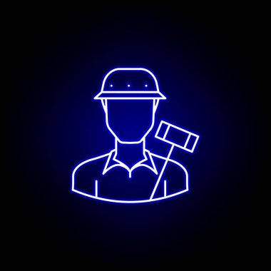 mavi neon tarzı avatar polo çizgi simgesi. İşaretler ve semboller web logosu mobil uygulama Ui Ux için kullanılabilir