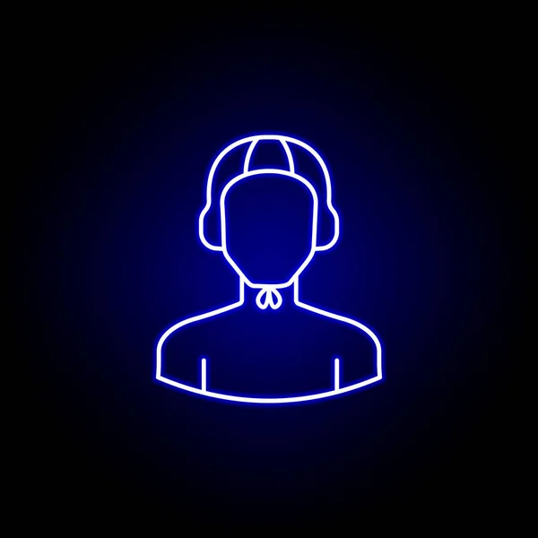 Mavi neon tarzı avatar su topu hattı simgesi. İşaretler ve semboller web logosu mobil uygulama Ui Ux için kullanılabilir — Stok Vektör