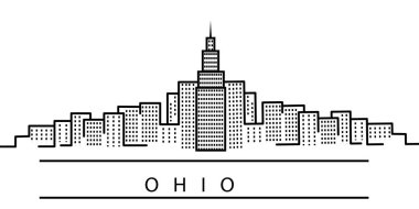 Ohio şehir hattı simgesi. Abd devletleri nin elementi illüstrasyon simgeleri. İşaretler, semboller web, logo, mobil uygulama, Ui, Ux için kullanılabilir