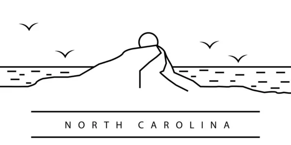Icône de la ville de Caroline du Nord. Element of USA présente des icônes d'illustration. Signes, symboles peuvent être utilisés pour le web, logo, application mobile, UI, UX — Image vectorielle