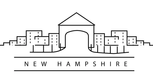 Icône de la ville du New Hampshire. Element of USA présente des icônes d'illustration. Signes, symboles peuvent être utilisés pour le web, logo, application mobile, UI, UX — Image vectorielle