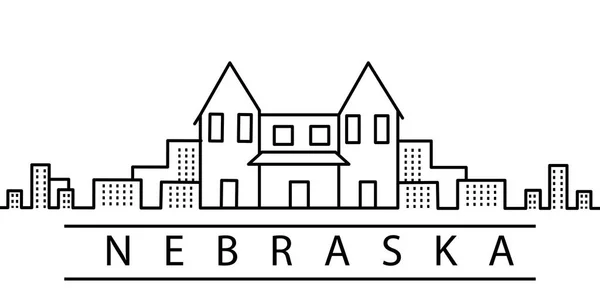 Nebraska şehir hattı simgesi. Abd devletleri nin elementi illüstrasyon simgeleri. İşaretler, semboller web, logo, mobil uygulama, Ui, Ux için kullanılabilir