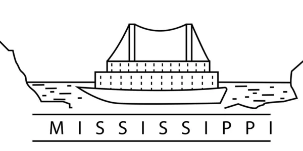 Icône de la ville du Mississippi. Element of USA présente des icônes d'illustration. Signes, symboles peuvent être utilisés pour le web, logo, application mobile, UI, UX — Image vectorielle