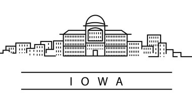 Iowa şehir hattı simgesi. Abd devletleri nin elementi illüstrasyon simgeleri. İşaretler, semboller web, logo, mobil uygulama, Ui, Ux için kullanılabilir
