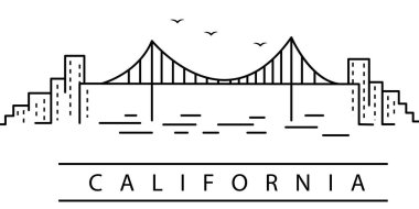 Kaliforniya şehir çizgisi simgesi. Abd devletleri nin elementi illüstrasyon simgeleri. İşaretler, semboller web, logo, mobil uygulama, Ui, Ux için kullanılabilir