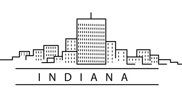 Icono de la línea de Indiana. Elemento de los estados de Estados Unidos iconos ilustración. Signos, símbolos se pueden utilizar para la web, logotipo, aplicación móvil, interfaz de usuario, UX — Archivo Imágenes Vectoriales