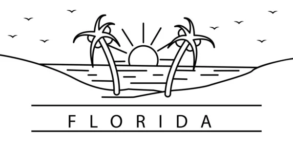 Icono de la línea de Florida. Elemento de los estados de Estados Unidos iconos ilustración. Signos, símbolos se pueden utilizar para la web, logotipo, aplicación móvil, interfaz de usuario, UX — Archivo Imágenes Vectoriales