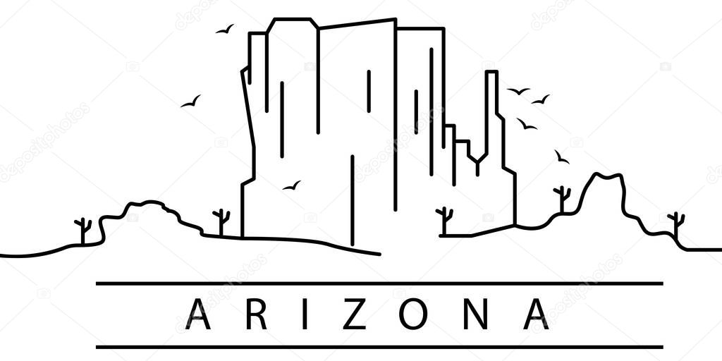 Arizona city line icon. Element of USA states illustration icons. Signs, symbols can be used for web, logo, mobile app, UI, UX