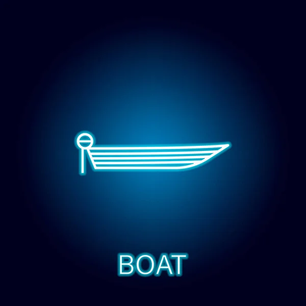 Иконка морского транспорта в неоновом стиле. Знаки и символы могут быть использованы для веб, логотип, мобильное приложение, пользовательский интерфейс, UX — стоковый вектор