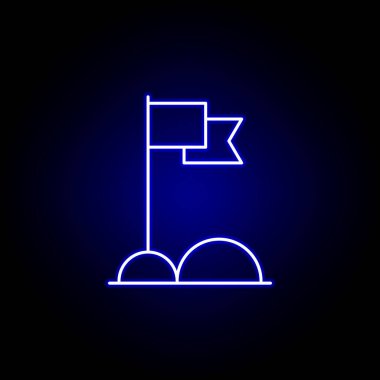 neon stilinde bayrak çizgisi simgesi. Kış sporu illüstrasyon unsuru. İşaretler ve semboller simgesi web, logo, mobil uygulama, Ui, Ux için kullanılabilir