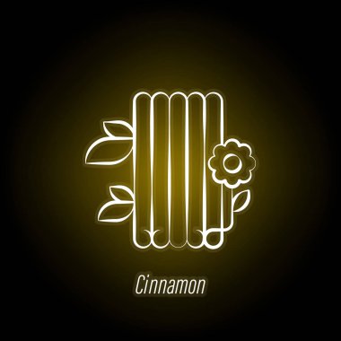 kahve tarçın el neon simgesi çizmek. Kahve illüstrasyon simgesinin öğesi. İşaretler ve semboller web, logo, mobil uygulama, Ui, Ux için kullanılabilir