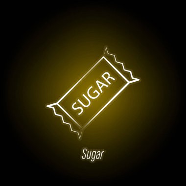 kahve şeker el neon simgesi çizmek. Kahve illüstrasyon simgesinin öğesi. İşaretler ve semboller web, logo, mobil uygulama, Ui, Ux için kullanılabilir