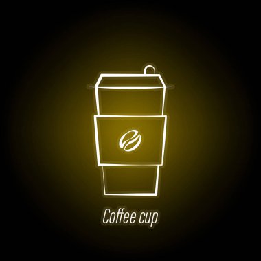 kahve fincanı el neon simgesi çizmek. Kahve illüstrasyon simgesinin öğesi. İşaretler ve semboller web, logo, mobil uygulama, Ui, Ux için kullanılabilir
