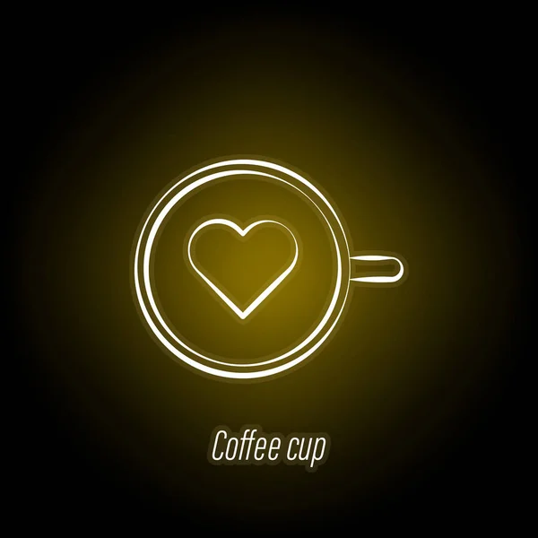 Coffee cup hand draw neon icon. Element of coffee illustration icon. Signs and symbols can be used for web, logo, mobile app, UI, UX — Stock Vector