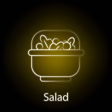 fast food salata hattı neon simgesi. Gıda illüstrasyon simgesinin öğesi. İşaretler ve semboller web, logo, mobil uygulama, Ui, Ux için kullanılabilir