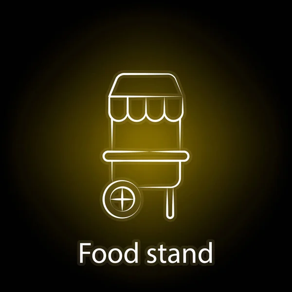 Comida rápida stand line icono de neón. Elemento del icono de ilustración de alimentos. Los signos y símbolos se pueden utilizar para la web, logotipo, aplicación móvil, interfaz de usuario, UX — Vector de stock