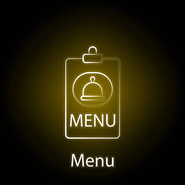 Menu de restauration rapide ligne icône néon. Élément de l'icône de l'illustration alimentaire. Signes et symboles peuvent être utilisés pour le web, logo, application mobile, UI, UX — Image vectorielle