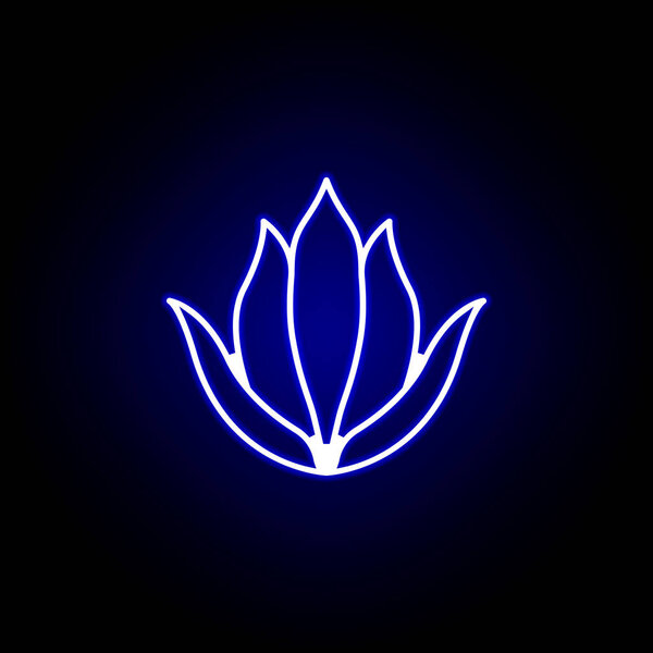 Неоновая иконка линии алоэ вера. Значок "Элементы красоты и косметики". Знаки и символы могут быть использованы для веб, логотип, мобильное приложение, пользовательский интерфейс, UX
