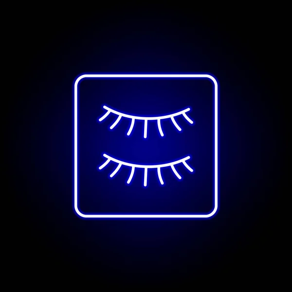 kirpik çizgi neon simgesi. Güzellik ve Kozmetik illüstrasyon simgesi Elemanları. İşaretler ve semboller web, logo, mobil uygulama, Ui, Ux için kullanılabilir