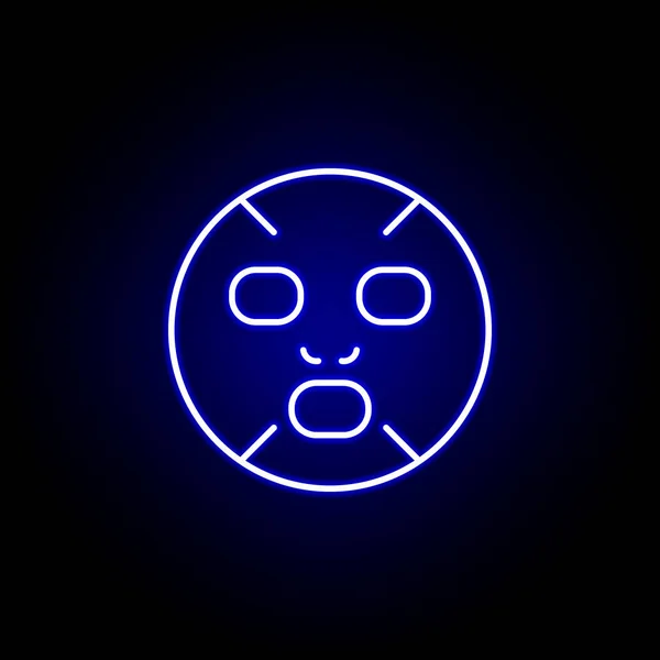 Ansiktsmask linje Neon ikon. Inslag av skönhet och kosmetika illustration ikon. Skyltar och symboler kan användas för webb, logo, mobilapp, UI, UX — Stock vektor