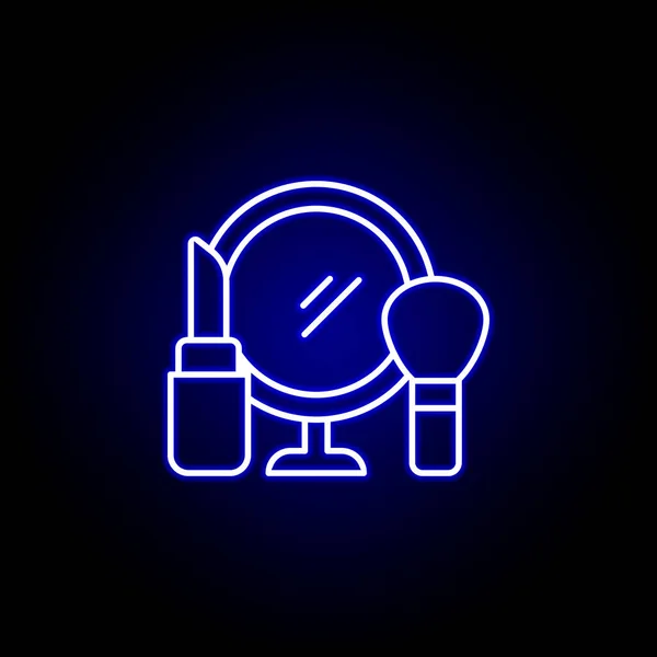 Mirror, make up line neon icon. Elements of Beauty and Cosmetics illustration icon. Signs and symbols can be used for web, logo, mobile app, UI, UX — Stock Vector