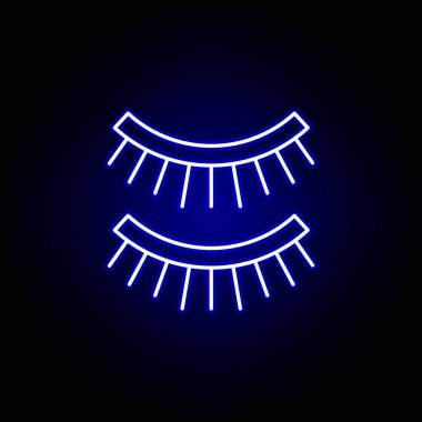 kirpik çizgi neon simgesi. Güzellik ve Kozmetik illüstrasyon simgesi Elemanları. İşaretler ve semboller web, logo, mobil uygulama, Ui, Ux için kullanılabilir