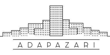 Adapazarı şehir anahat simgesi. Türkiye'nin unsurları şehirler illüstrasyon simgeleri. İşaretler, semboller web, logo, mobil uygulama, Ui, Ux için kullanılabilir