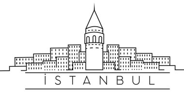 İstanbul şehir anahat simgesi. Türkiye'nin unsurları şehirler illüstrasyon simgeleri. İşaretler, semboller web, logo, mobil uygulama, Ui, Ux için kullanılabilir