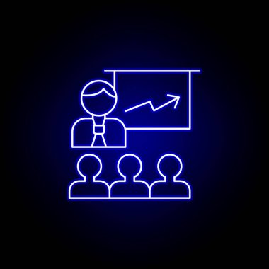 Sunu satırı neon simgesi. İş çizim satır simgesi nin öğeleri. İşaretler ve semboller web, logo, mobil uygulama, Ui, Ux için kullanılabilir