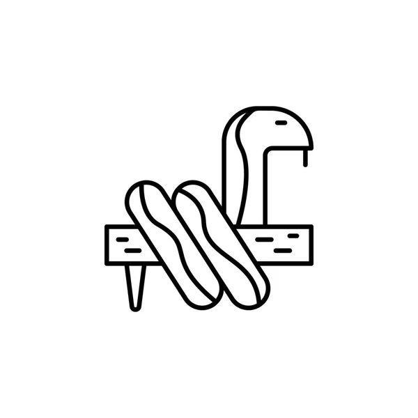 Línea de serpiente icono. Elemento de selva para el concepto móvil y la ilustración de aplicaciones web . — Vector de stock