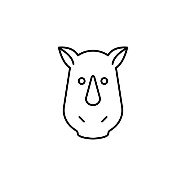Icono de línea de rinoceronte. Elemento de la selva para el concepto móvil y aplicaciones web illustra — Archivo Imágenes Vectoriales