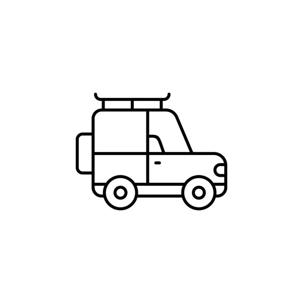 Jeep linje-ikonen. Inslag av djungel för mobilt koncept och Web Apps illustration. — Stock vektor