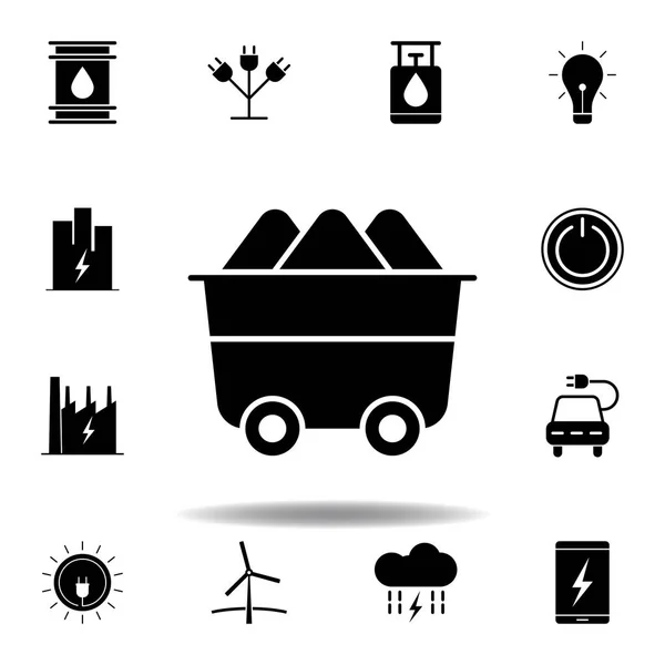 Carro, icono de recurso mineral. Conjunto de iconos de ilustraciones de energía alternativa. Puede ser utilizado para web, logotipo, aplicación móvil, interfaz de usuario, UX — Vector de stock