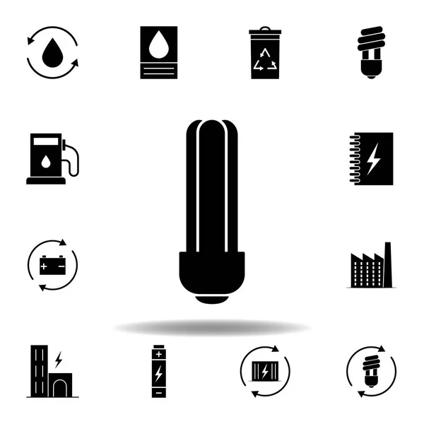 Luz led, icono de la bombilla. Conjunto de iconos de ilustraciones de energía alternativa. Puede ser utilizado para web, logotipo, aplicación móvil, interfaz de usuario, UX — Vector de stock
