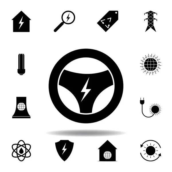 Rudder, lightning icon. Набор иконок альтернативной энергии. Может использоваться для веб, логотип, мобильное приложение, пользовательский интерфейс, UX — стоковый вектор